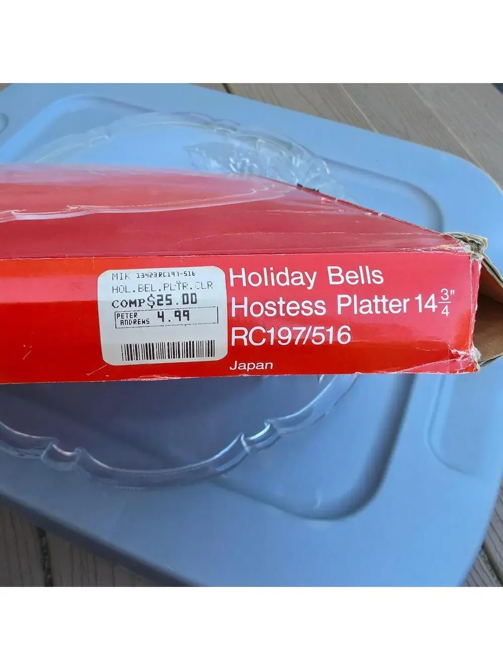 #vintage Holiday Bells Hostess Platter 14 3/4